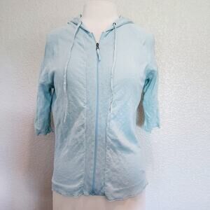 J. Jill Baby Blue Zip Cardigan Size M
